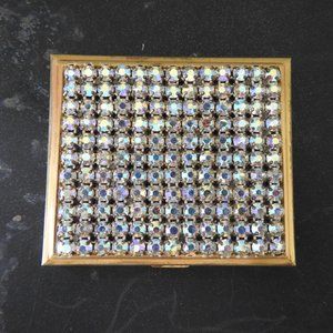 Vintage 1950 Multi-Color Crystal Purse Compact